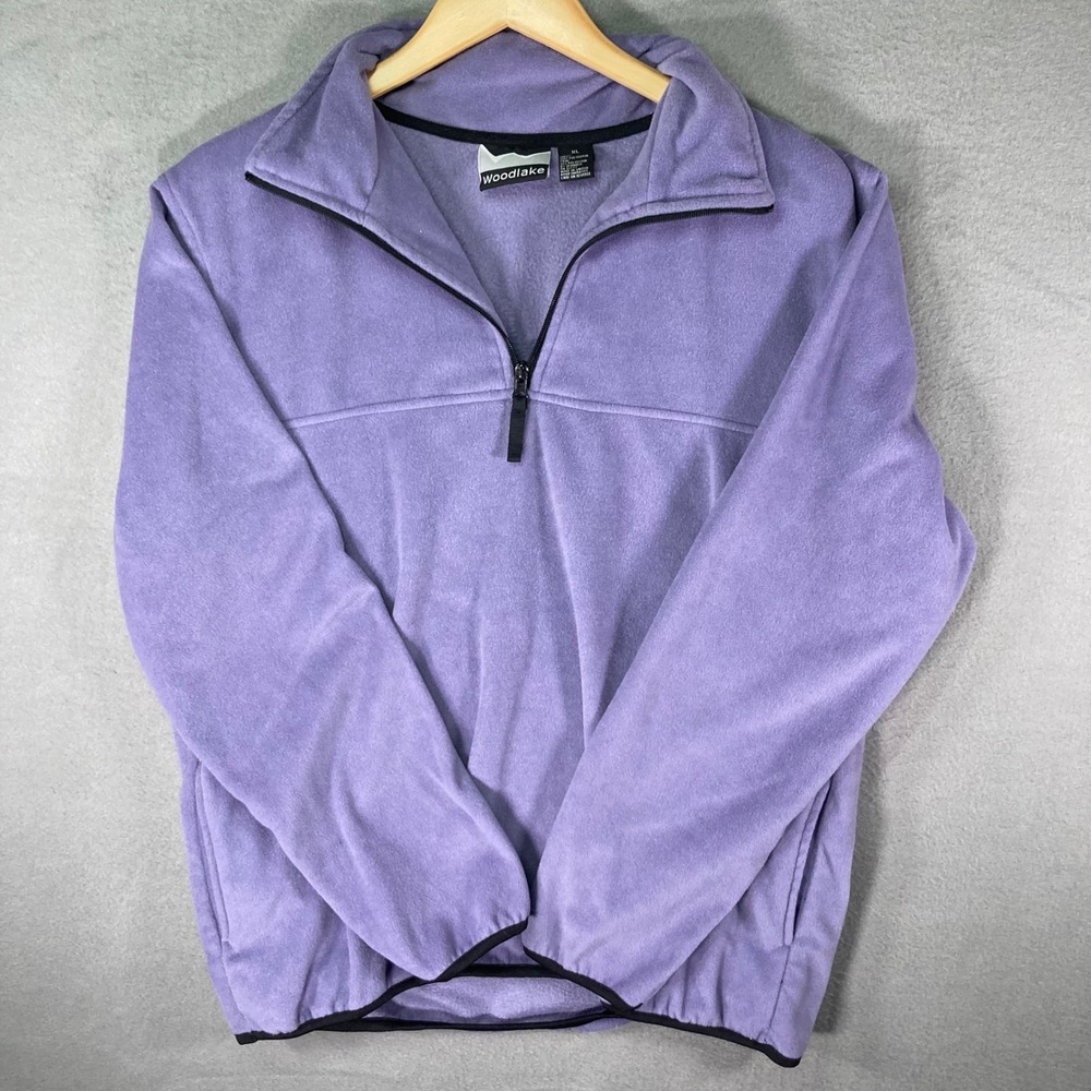 Woodlake 1/4 Zip Pullover Mens XL Purple‎ Fleece Jacket Casual Golf